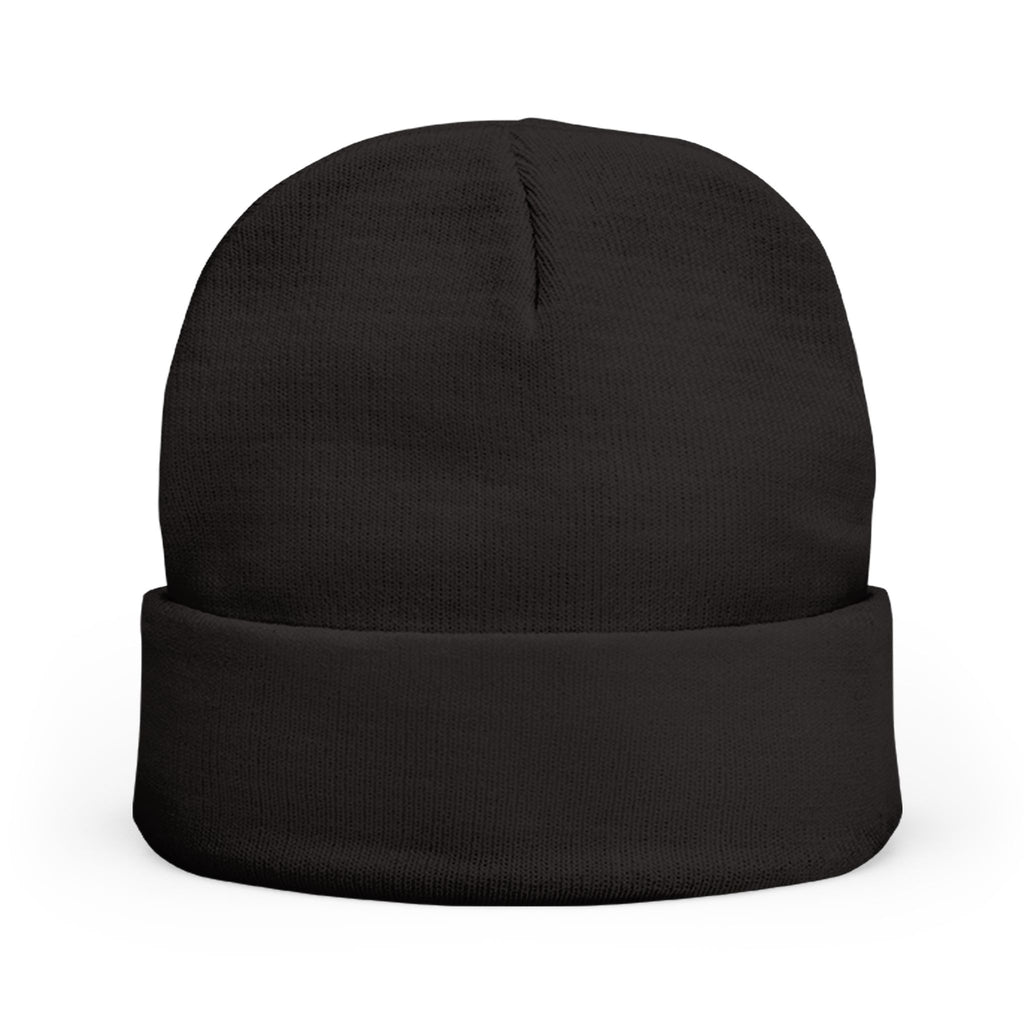 Melony Black Knit Beanie (Embroidery)