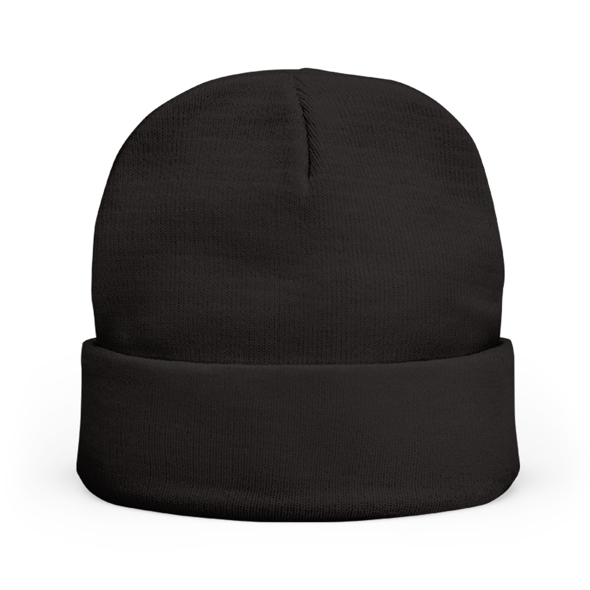 Melony Black Knit Beanie (Embroidery)