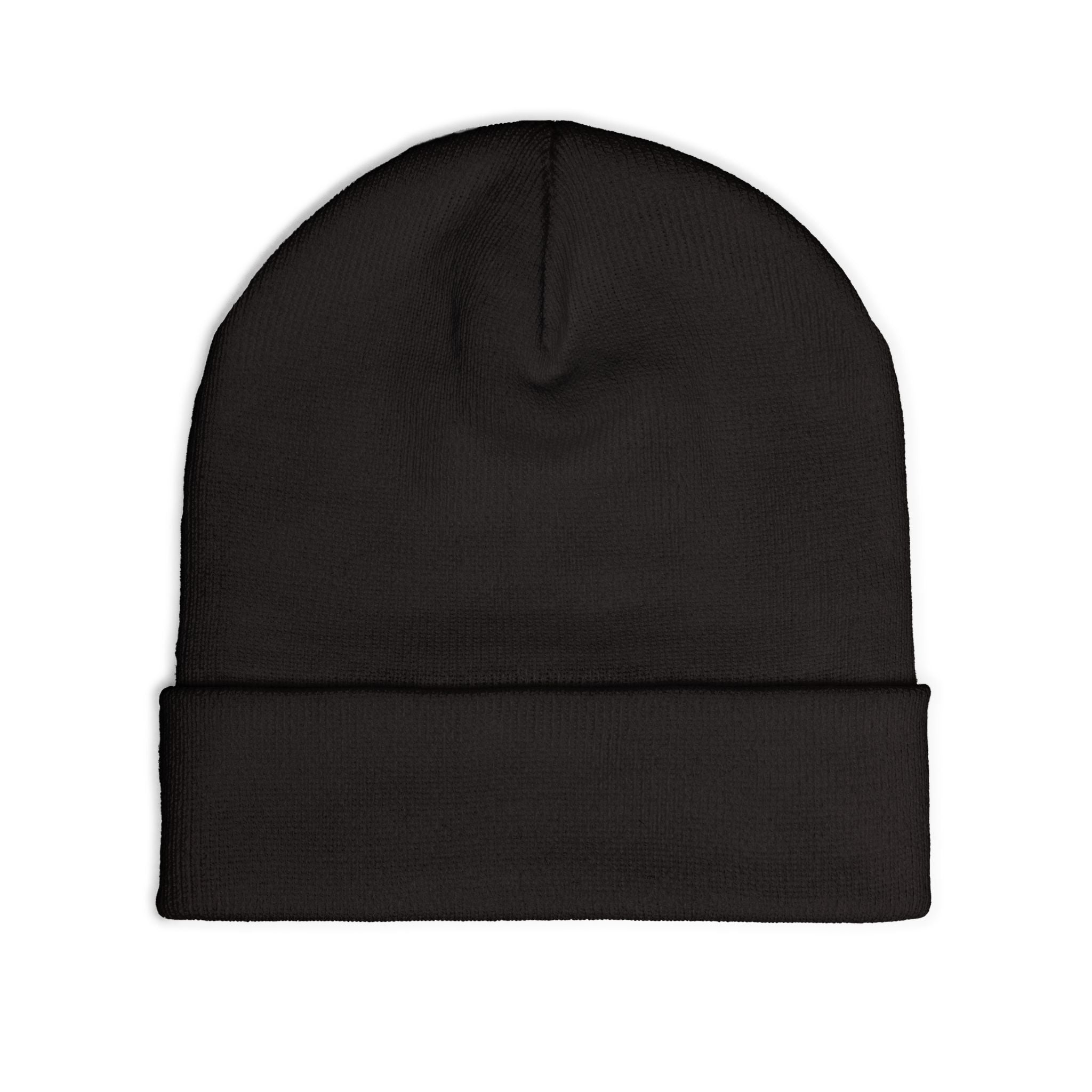 Melony Black Knit Beanie (Embroidery)